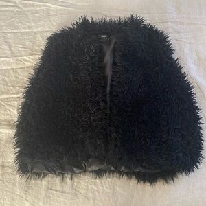 Love black faux fur vest, size M